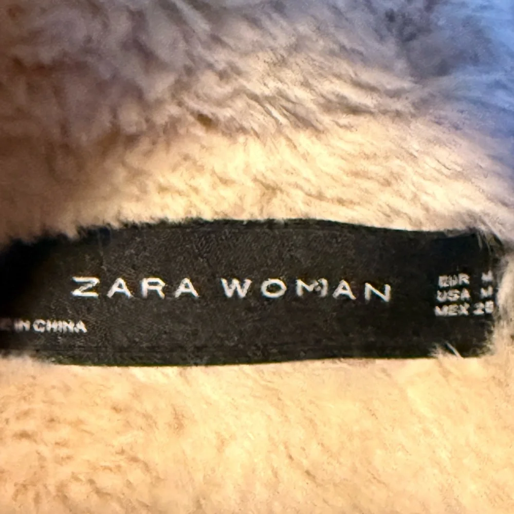 Zara Black Faux Leather Shearling Lined Aviator Jacket - Picture 12 of 12